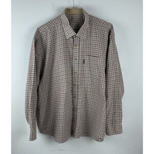 Barbour Men's Plaid Flannel Shirt Multicolor Check Plaid Long Sleeve 2x